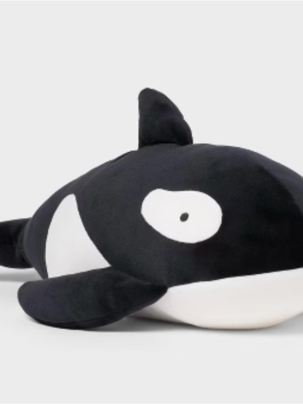 Pillowfort Black and White Orca Plush Whale
